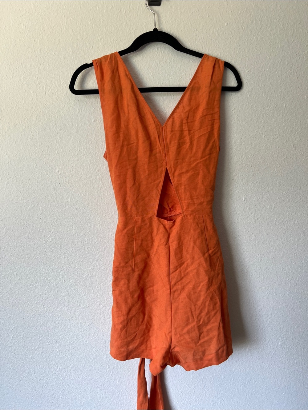 Zara Romper Orange Coral Linen Blend Size small - Picture 3 of 3